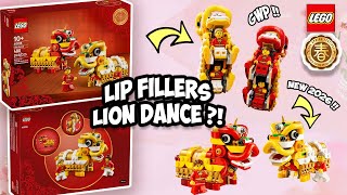 YouTube thumbnail: LEGO Lion Dance… With Lip Fillers?! 😭 (#40915) Lion Dance ! New Gift With Purchase GWP 2026 !