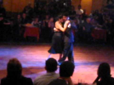  Maria Ines Bogado  and  Sebastian Jimenez  are  dancing  to  the  vals  "  Paisaje  "