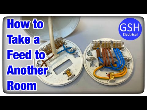 How to Wire a Feed to Another Room From a Ceiling Rose Pendant 3 Plate Method Connections Explained
