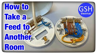 How to Wire a Feed to Another Room From a Ceiling Rose Pendant 3 Plate Method Connections Explained