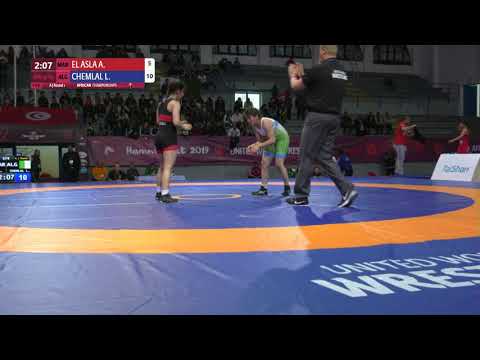 Round 1 WW - 55 kg: A. EL ASLA (MAR) v. L. CHEMLAL (ALG)
