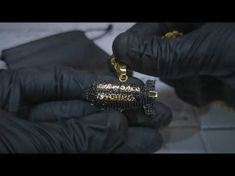Iced Black Airship Necklace