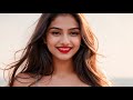 4K Indian Fashion Show AI Art Lookbook Model Sea With Beach