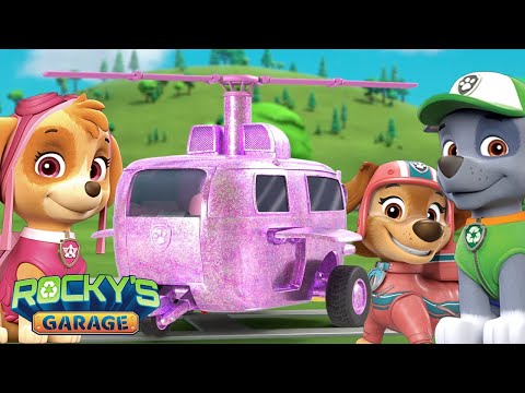 Skye's Newly Painted Helicopter 🚁🎨💟 | Rocky's Garage | PAW Patrol | Cartoon for Kids