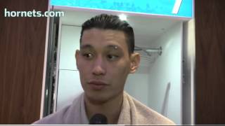 Jeremy Lin post game interview (locker room) Hornets vs Raptors