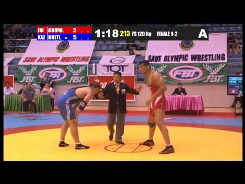 A.Ghomi (IRI) vs O.Boltin (KAZ) 120 kg 1-2 FINAL - 2013 Asian Junior Wrestling Championships
