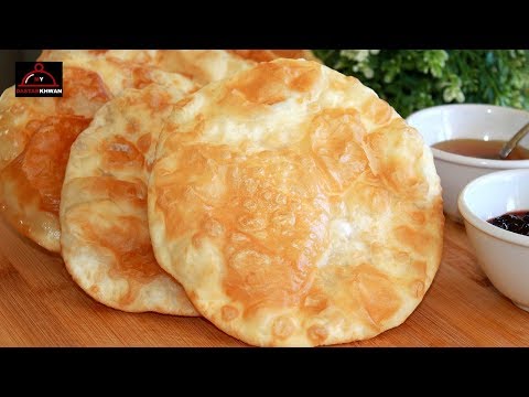 Shelpek çelpek chalpak - Kazakh Cuisine Fried Flatbread - نان قزاقستانی خوشمزه