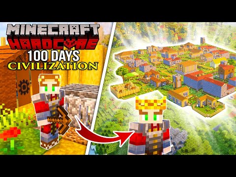 100 Days Building a HUGE Civilization in Minecraft Hardcore!