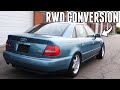 Converting the AUDI DRIFT CAR TO RWD & Welding The DIFF!