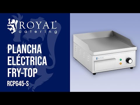 vídeo - Plancha eléctrica fry-top - 350 x 380 mm - Royal Catering - lisa - 2,000 W