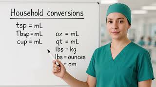 Nursing Med Math Made Easy | Household Measurements (tsp, tbsp, oz, mL, cup, pt, qt, L)