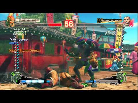 Ludopro84 [Dhalsim] Vs ashmeista [Balrog] SSF4 AE Online Ranked Matches - PSN