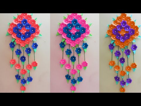 Paper Craft Wall Hanging Flowers - Easy Home Decorating Ideas - DIY Craft Ideas Video