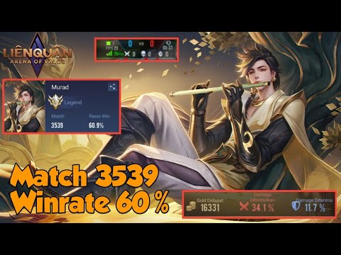 TOP.1 Murad Match 3539 Winrate 60% Best Carry | AoV | 傳說對決 | RoV | Liên Quân Mobile
