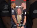 Anthony Joshua STEPS to Otto Wallin at face off at press conference!