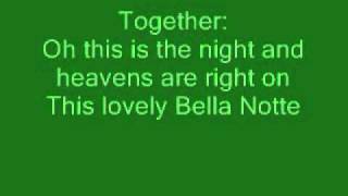 glee bella notte with lyrics