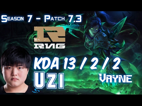 RNG Uzi VAYNE vs CAITLYN ADC - Patch 7.3 KR Ranked