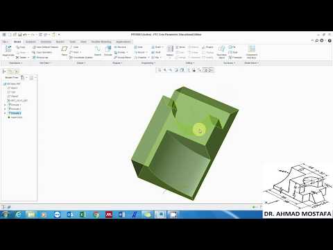 Practice # M-Q3A: Extrude command using PTC Creo Parametric