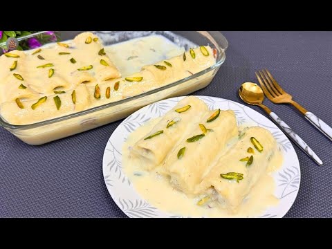 Kunafa Malai Rolls | Eid Special Dessert Recipe | Yummy & Easy Kunafa Dessert Recipe