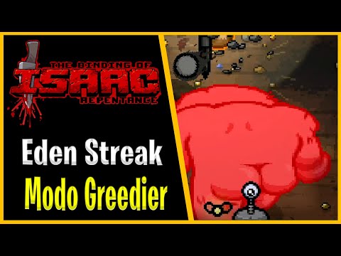 EDEN STREAK AGORA NO MODO GREEDIER TAMBÉM - The Binding of Isaac Repentance - #1034 PTBR