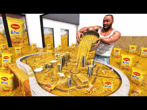 Franklin Found Tiny Maggi City & Control Entire City in Indian Bike Driving 3D