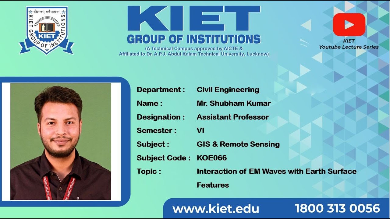 Interaction of EM Waves  Earth Surface Features | GIS & Remote Sensing |