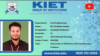 Interaction of EM Waves  Earth Surface Features | GIS & Remote Sensing |