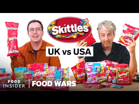 美國與英國的斯基特餅乾｜食品戰爭｜食品內幕 (US vs UK Skittles | Food Wars | Food Insider)