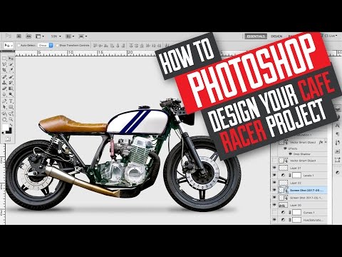 How to Photoshop design and build a Cafe Racer / Scrambler motorcycle Video