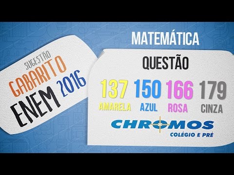 Gabarito ENEM 2016 CHROMOS - Prova Amarela: Questão 137