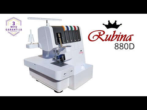 Siuvimo mašina Krašto apmėtymo mašina (overlokas) Rubina 880D video