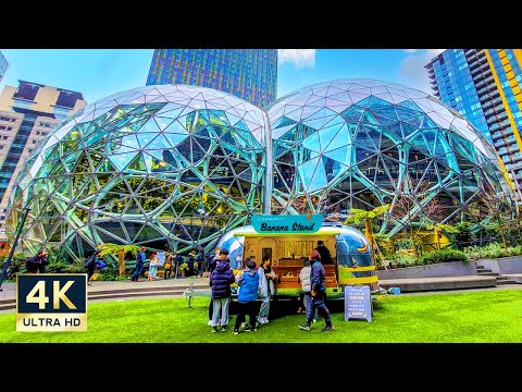 Amazon Spheres Seattle Washington 🇺🇸 4K Walking Tour 2023
