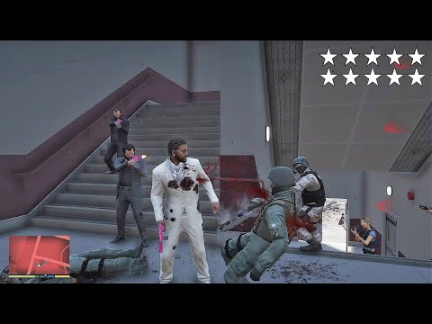 GTA 5 - Franklin, Michael and Trevor's Mafia Ten Star Escape From The Airport # 198