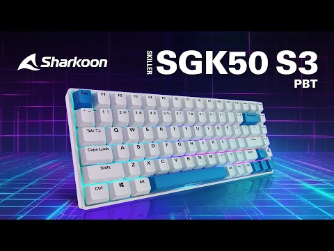 Sharkoon SKILLER SGK50 S3 PBT White Gaming-Tastatur, Gateron G Pro 3.0 Yellow video preview