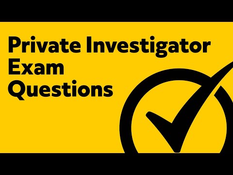 Private Investigator Exam Study Guide Questions