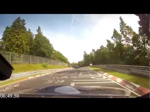 BMW M3 E90 Nürburgring Run 1 Bridge to Gantry 8/12/2012 Jaguar crash and fire unfall