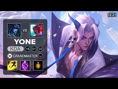 Yone vs Lissandra Mid - KR Grandmaster - Patch 12.21 Season 12