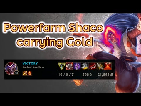 Powerfarming Shaco Jungle smurfing in Gold [League of Legends] Full Gameplay - Infernal Shaco