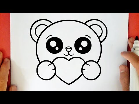 WIE ZEICHNET MAN KAWAII EISBÄR MIT HERZ