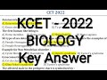 KCET 2022 BIOLOGY Key Answer
