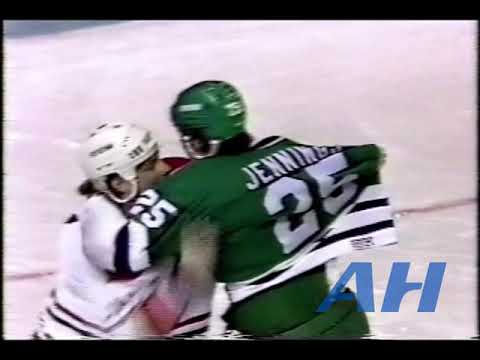 NHL Feb. 4, 1990 Shayne Corson,MTL v Grant Jennings,HFD Montreal Canadiens Hartford Whalers