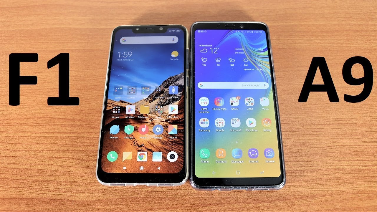 Pocophone F1 Android 9.0 Vs Galaxy A9 2018 Speed Test