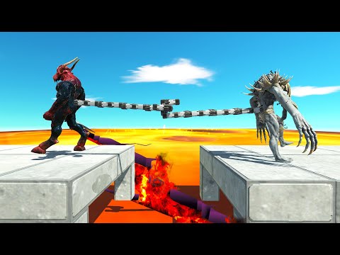 TUG of WAR. Who will fall into the lava? | Animal Revolt Battle Simulator