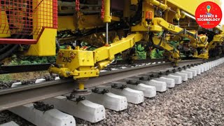 AMAZING RAILWAY TRACK LAYING MACHINE, TRACK RENEWAL TRAIN TECHNOLOGY, MODERN RAILWAY CONSTRUCTION