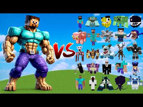 TITAN STEVE vs All Minecraft Bosses | Minecraft Mob Battle
