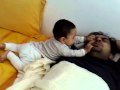 baby wakes his daddy 