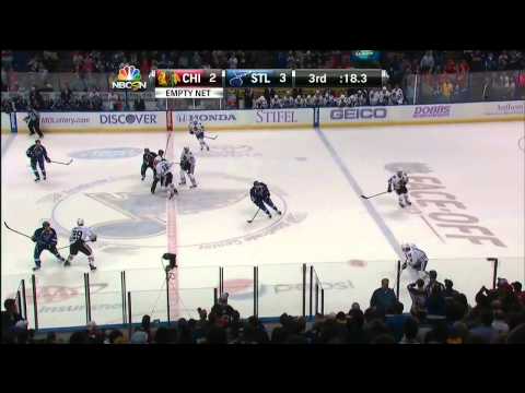 Steen Goal Blackhawks 2 vs Blues 3 & Last Minute of 3rd - October 9, 2013 (HD)