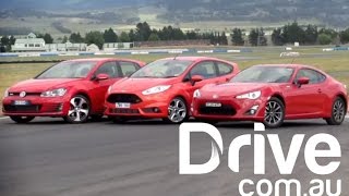 Toyota 86 v Golf GTI v Fiesta ST | Performance | Drive.com.au