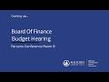02 19 26 Board Of Finance Budget Hearing