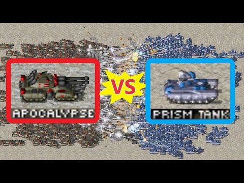 Apocalypse vs Prism Tank - Same Cost - Red Alert 2 Mental Omega